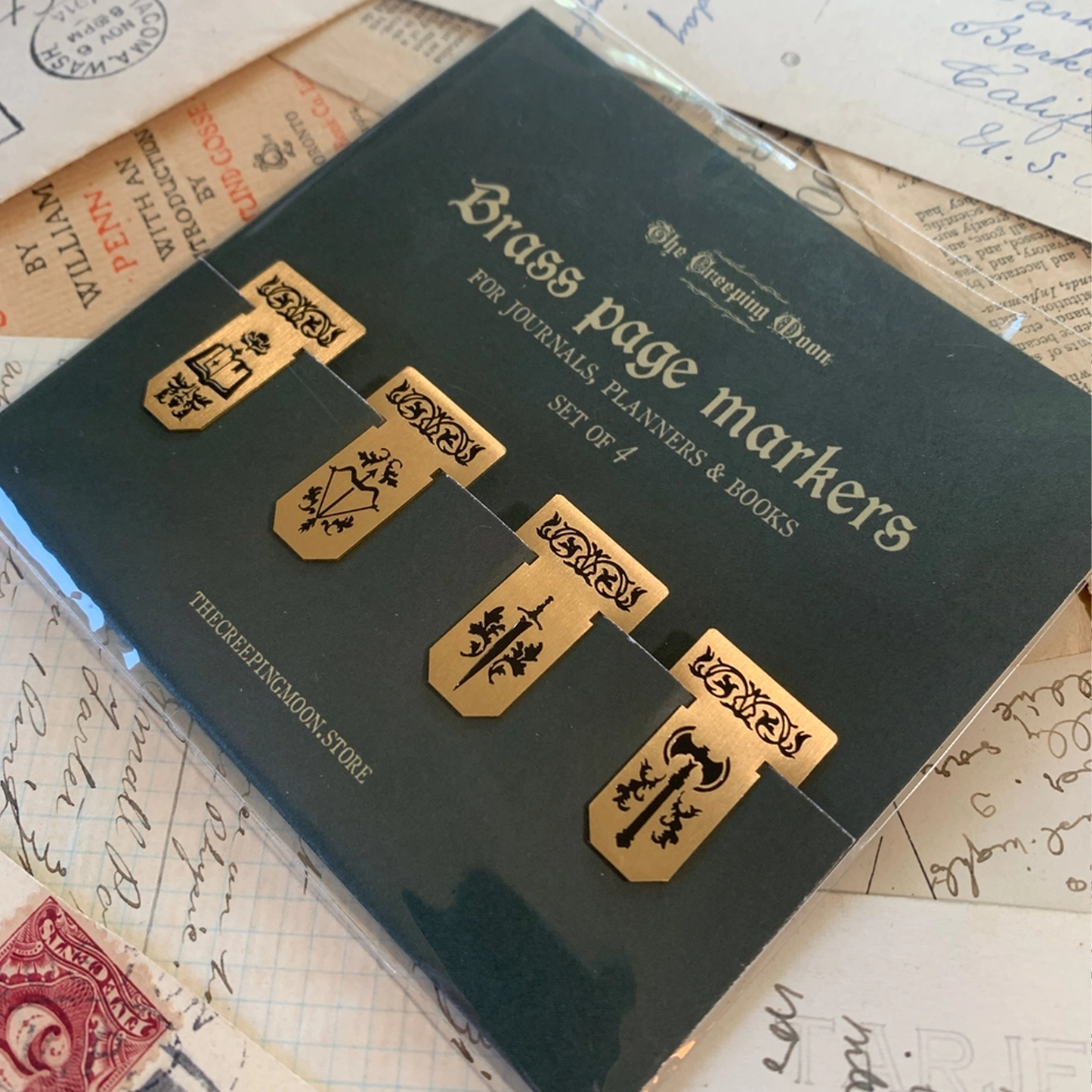 The Creeping Moon Brass Page Markers (Set of 4)