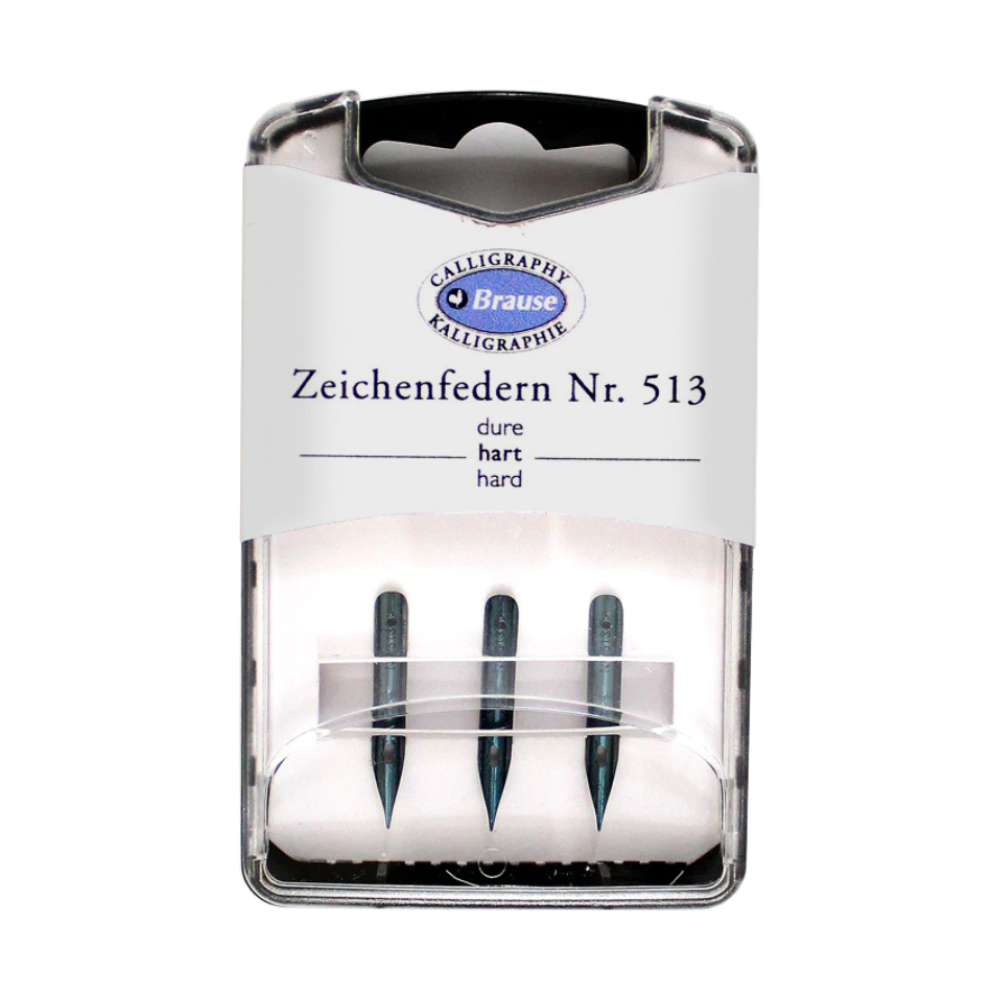 Brause Zeichenfedern Nr. 513 Hard Calligraphy Nibs (Set of 3)