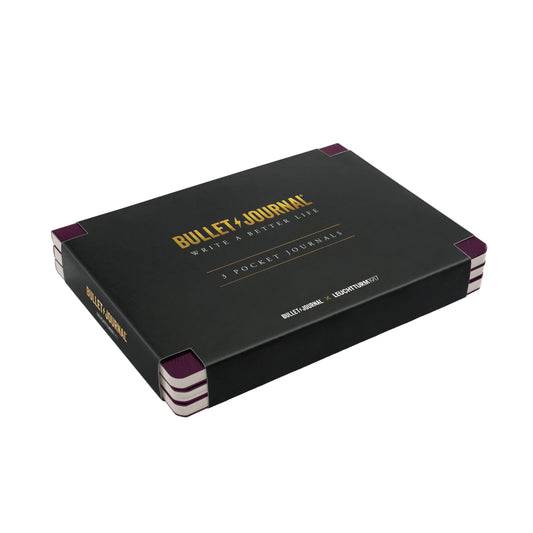 Leuchtturm1917 Bullet Journal A6 Pocket Dotted Notebook - Purple (Pack of 3)