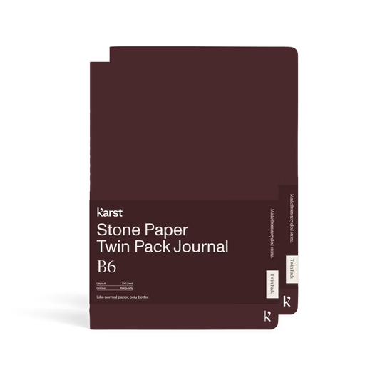 Karst B6 Stone Paper Twin Pack Journal - Burgundy (Lined)