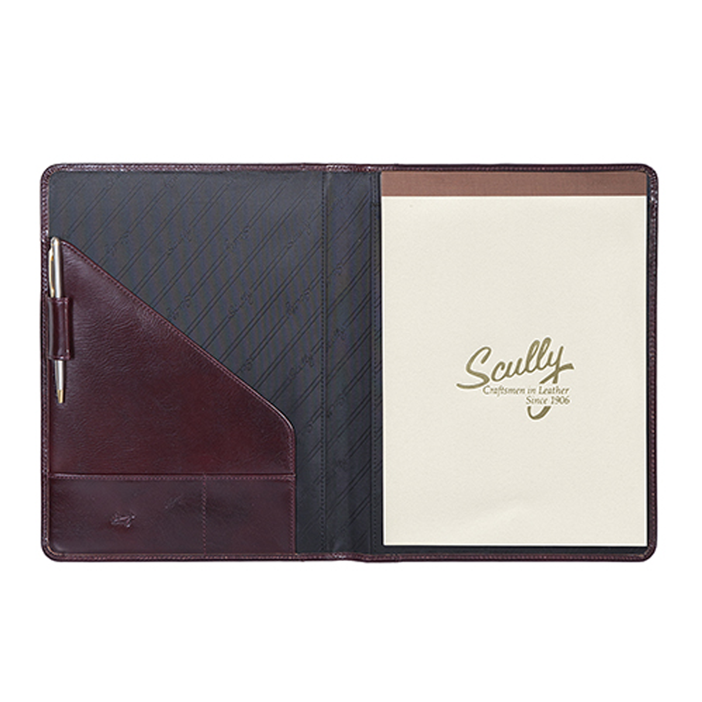 Scully 5012 Leather Pad Holder - Italian Burgundy