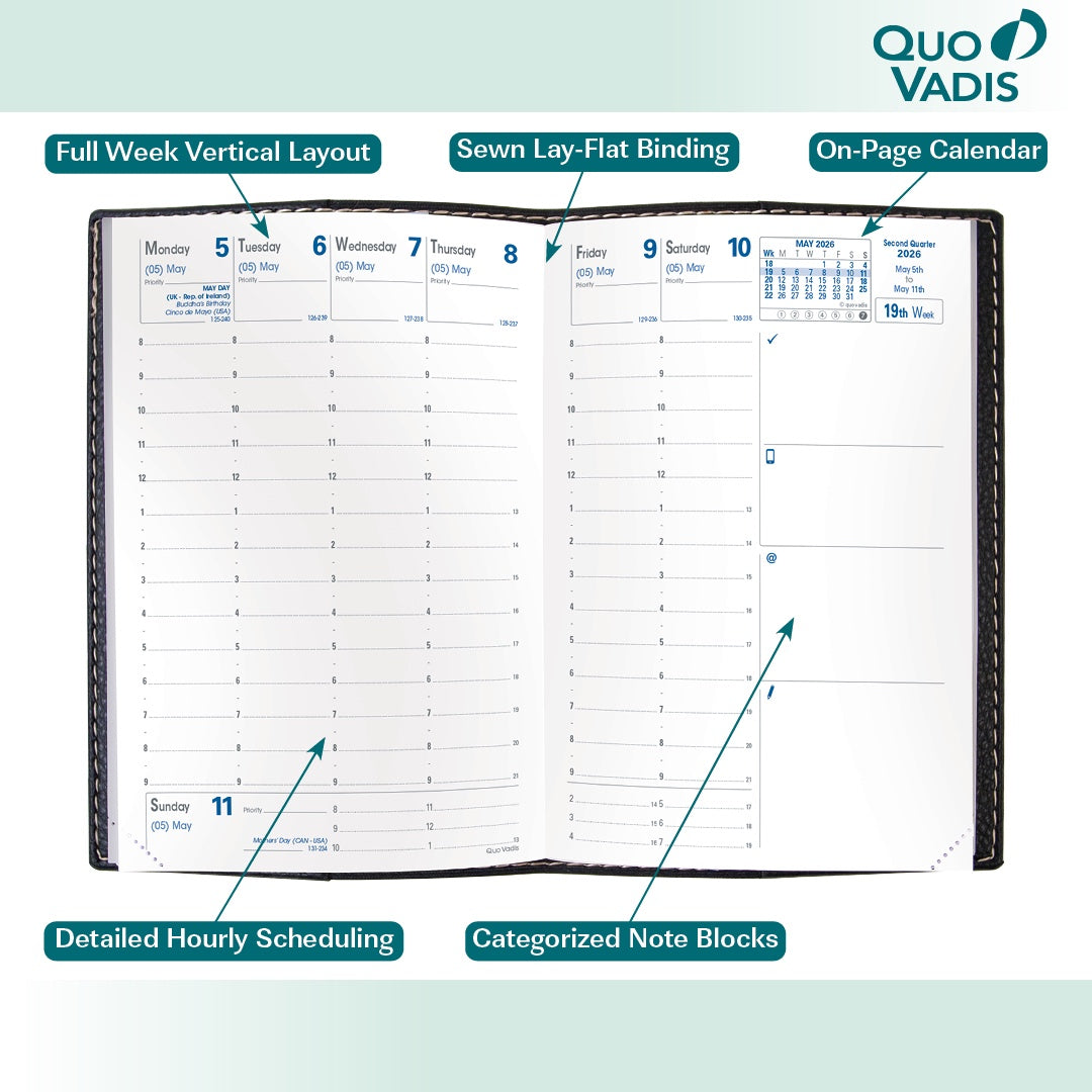 Quo Vadis 2026 Business Weekly Planner - Texas Blue