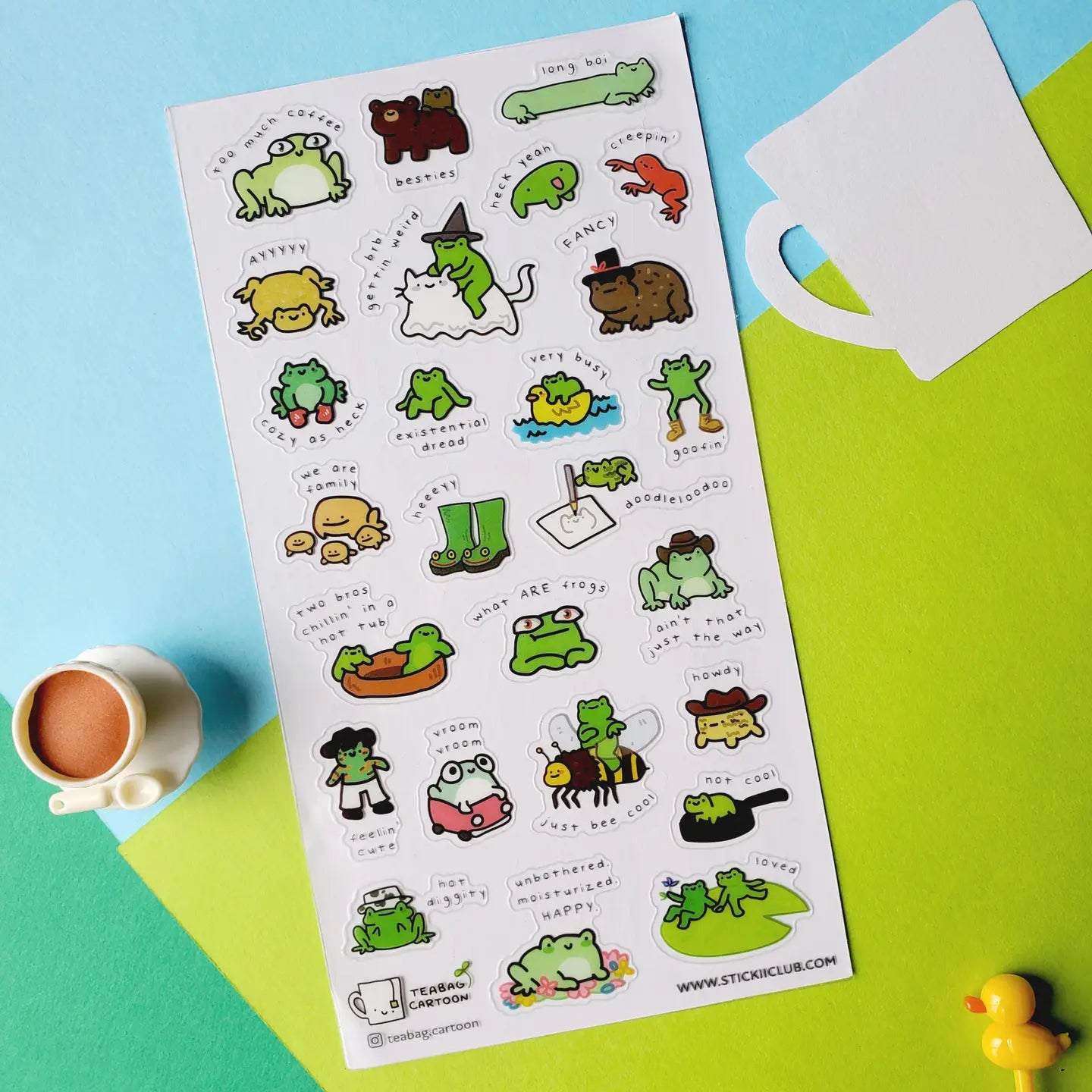 Faire Stickii Sticker Sheet - What ARE Frogs? (2 Sheets)