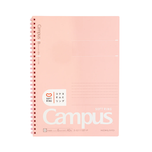 KOKUYO Campus Soft Ring B5 Notebook - Pink (6mm Dot Lined)