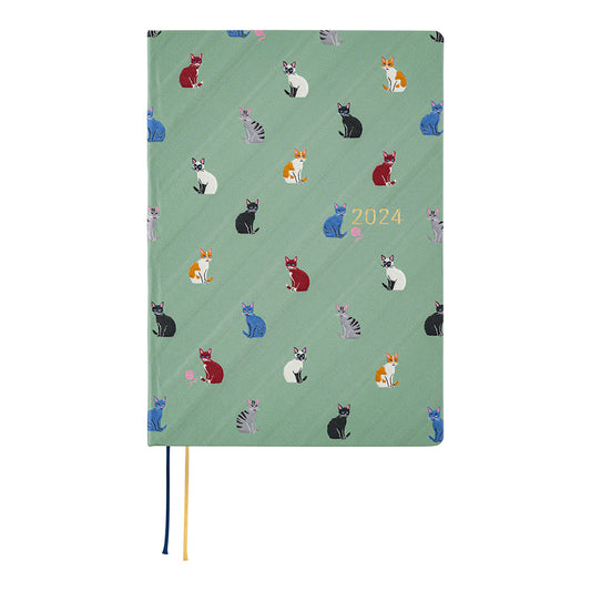 Hobonichi A5 Cousin Hardcover Book HON - Bow & Tie: Cats & Me