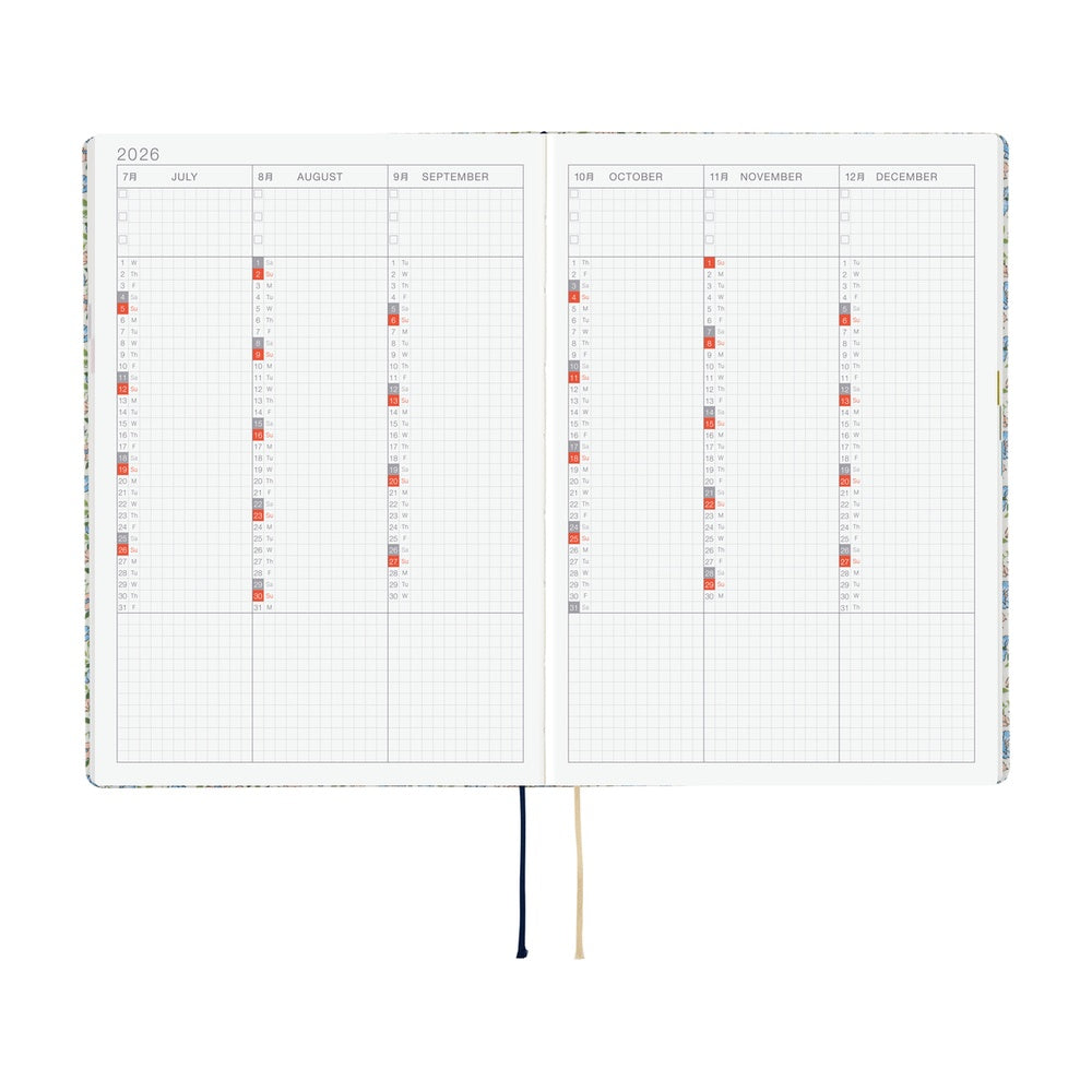 Hobonichi 2026 A5 Techo HON - Liberty Fabrics: Sasha Kiora