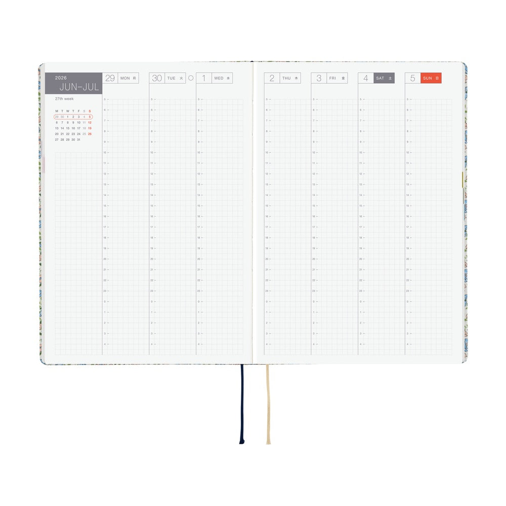 Hobonichi 2026 A5 Techo HON - Liberty Fabrics: Sasha Kiora