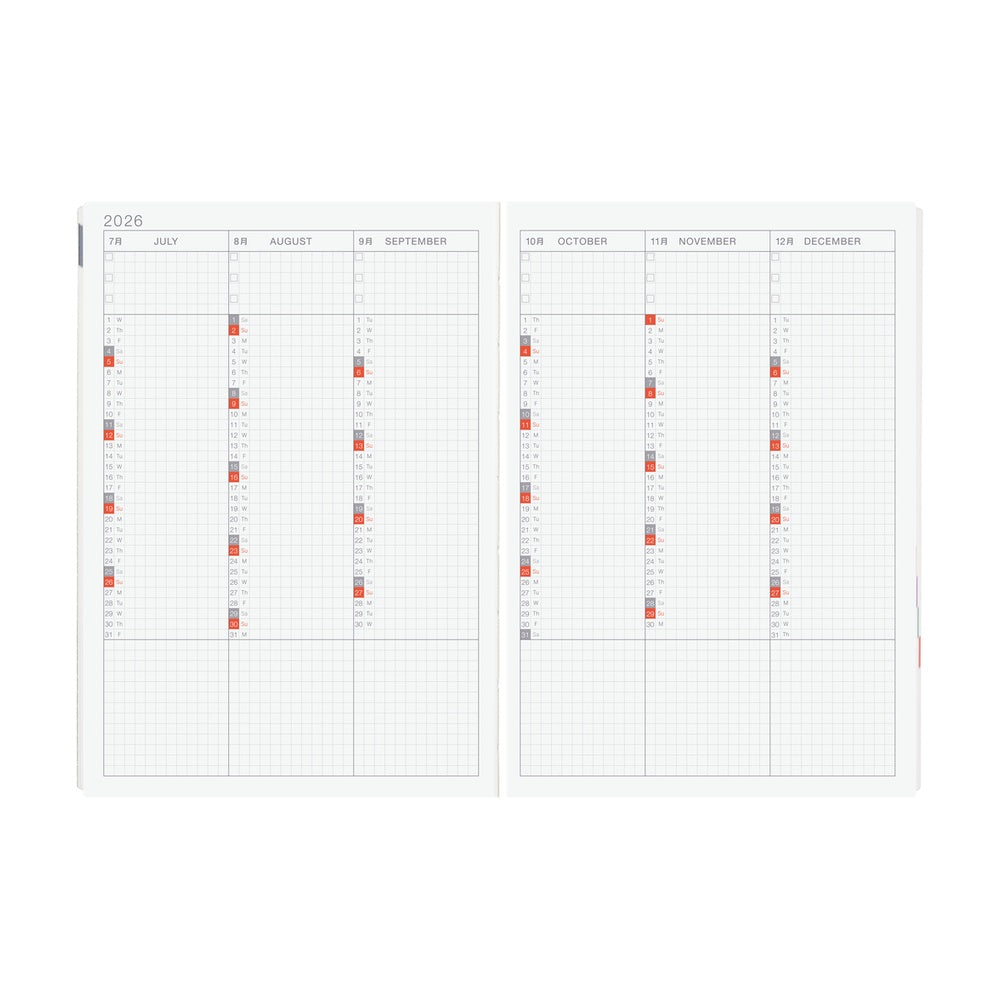 Hobonichi 2026 A5 Techo HON - Paper Series: Black Gingham