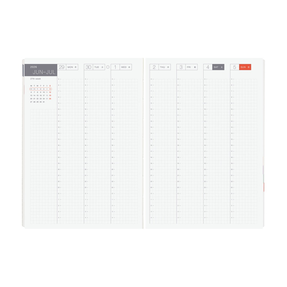 Hobonichi 2026 A5 Techo HON - Paper Series: Black Gingham