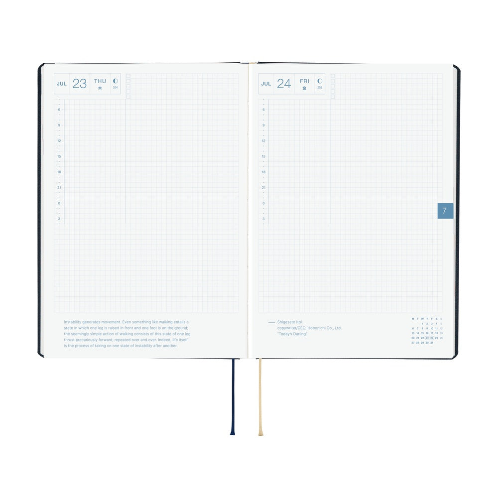 Hobonichi 2026 A5 Techo HON - Slash (Navy)