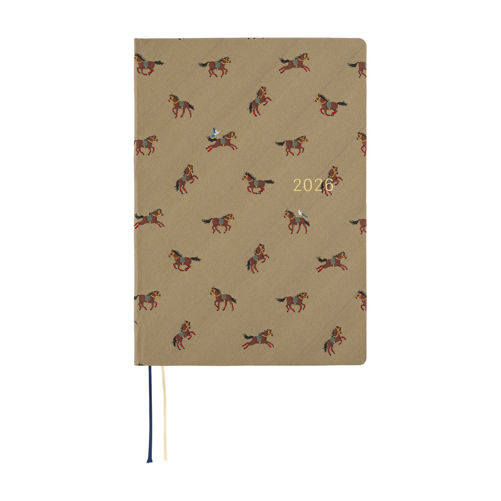 Hobonichi 2026 A5 Techo HON - Bow & Tie: Galloping Horses