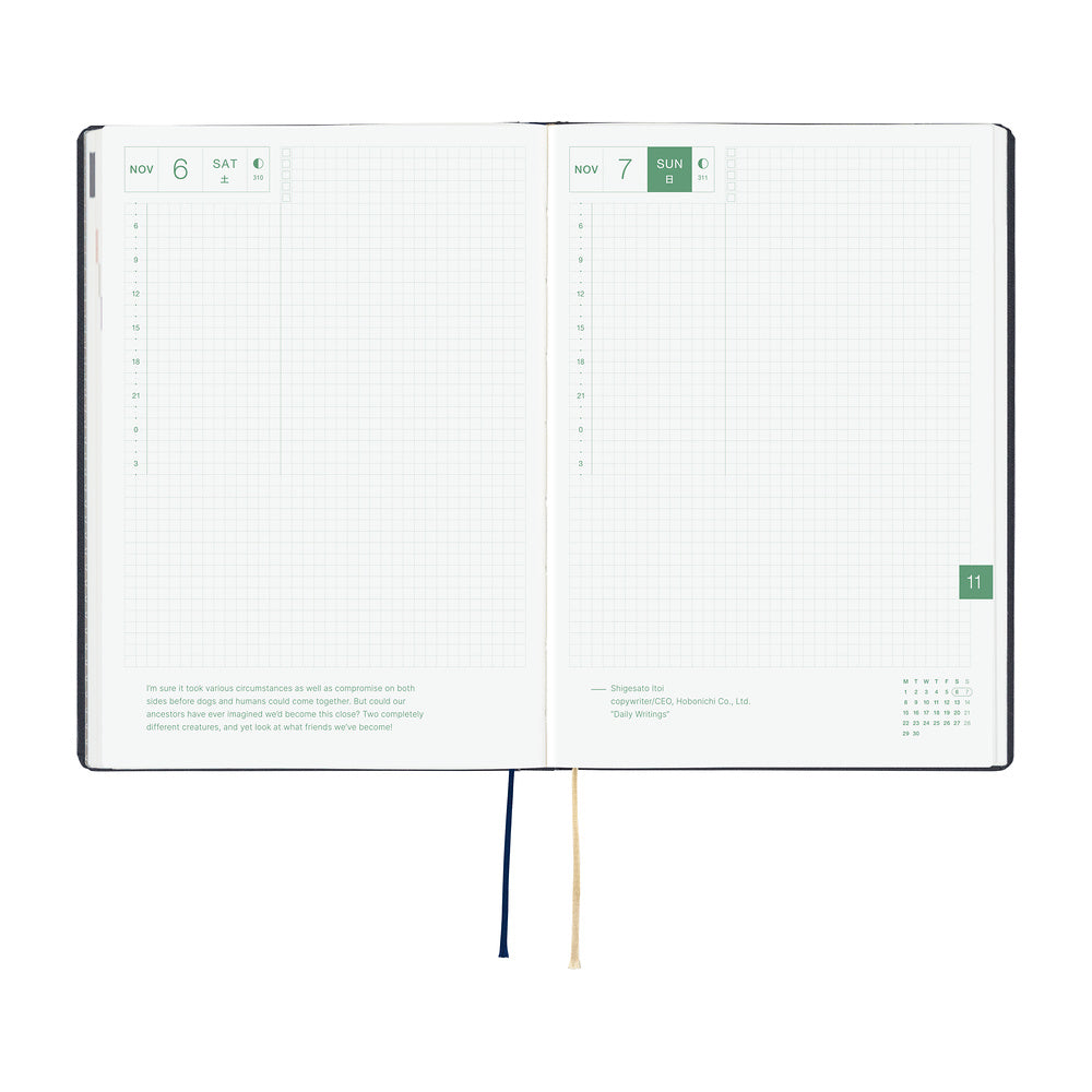 Hobonichi 2027 A5 Techo HON - Slash (Navy)