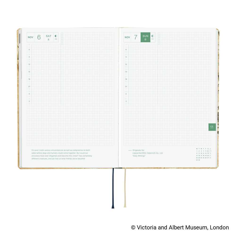 Hobonichi 2027 A5 Techo HON - V&A Series: Vine