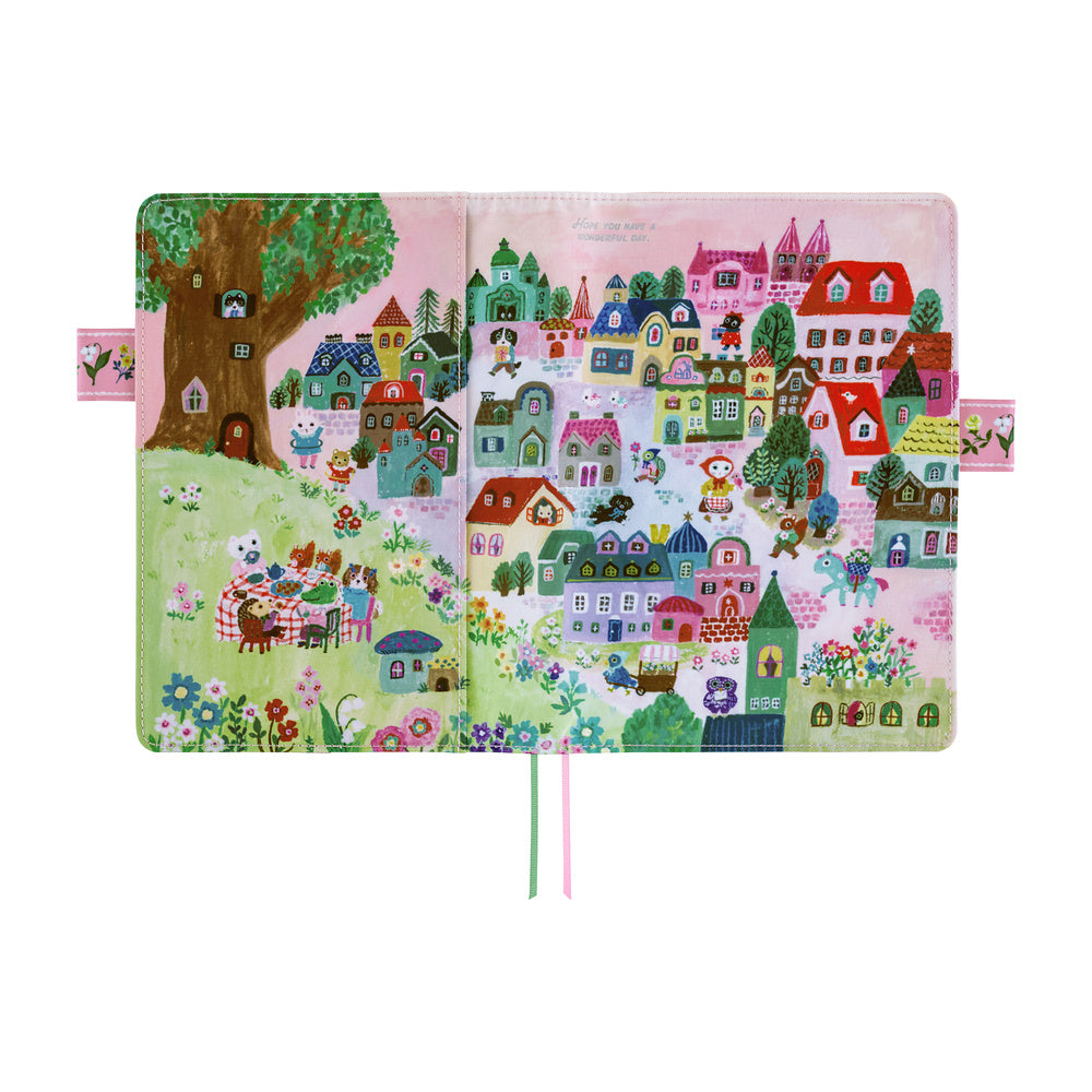 Hobonichi A5 Cousin Cover Only - Yumi Kitagishi: White Cat Village