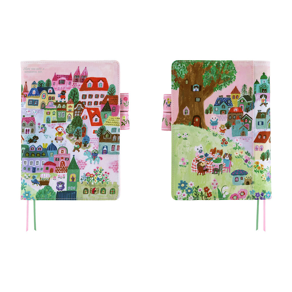 Hobonichi A5 Cousin Cover Only - Yumi Kitagishi: White Cat Village