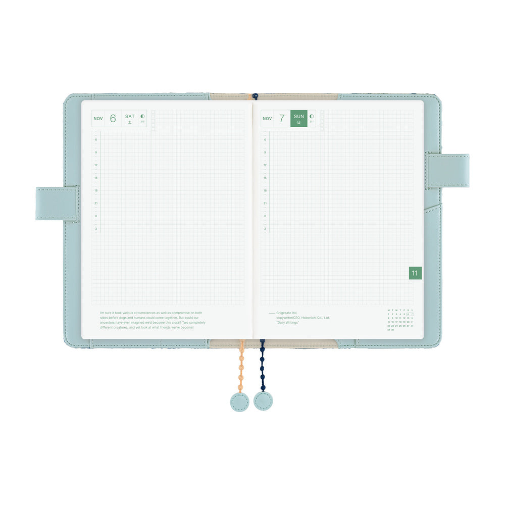 Hobonichi A5 Cousin Cover Only - mina perhonen: felice (Blue)