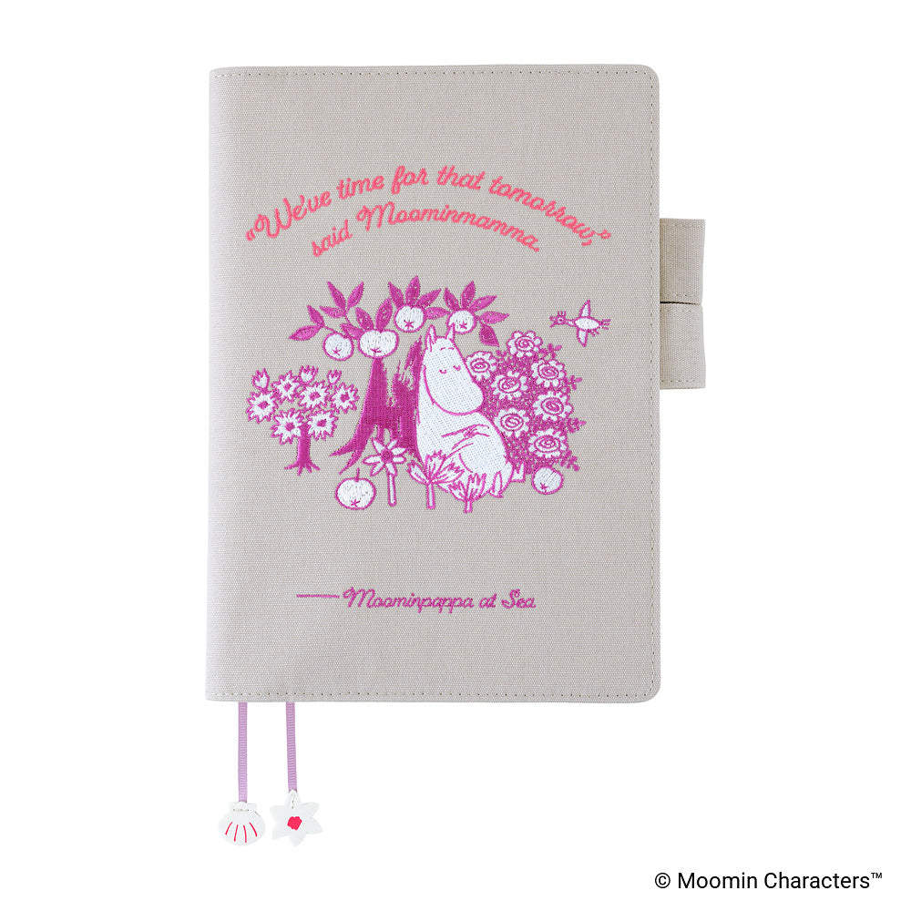 Hobonichi A5 Cousin Cover Only - Moomin: My Yard (Pink Gray)