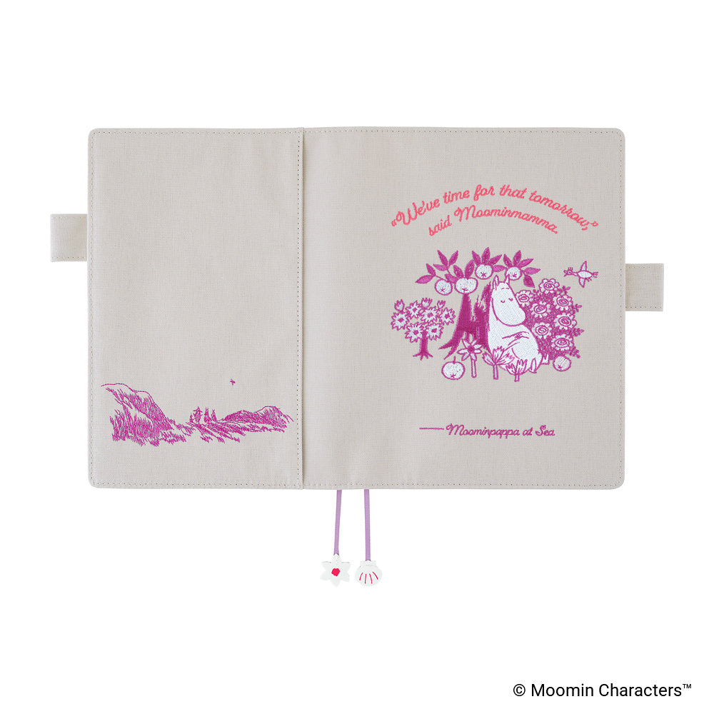 Hobonichi A5 Cousin Cover Only - Moomin: My Yard (Pink Gray)