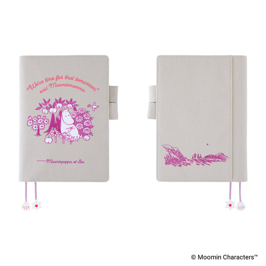 Hobonichi A5 Cousin Cover Only - Moomin: My Yard (Pink Gray)