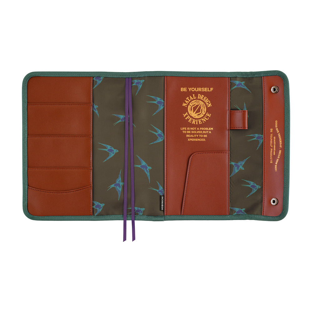 Hobonichi A5 Cousin Cover Only - Natal Design: Hello New Day! (Retro Stripe)