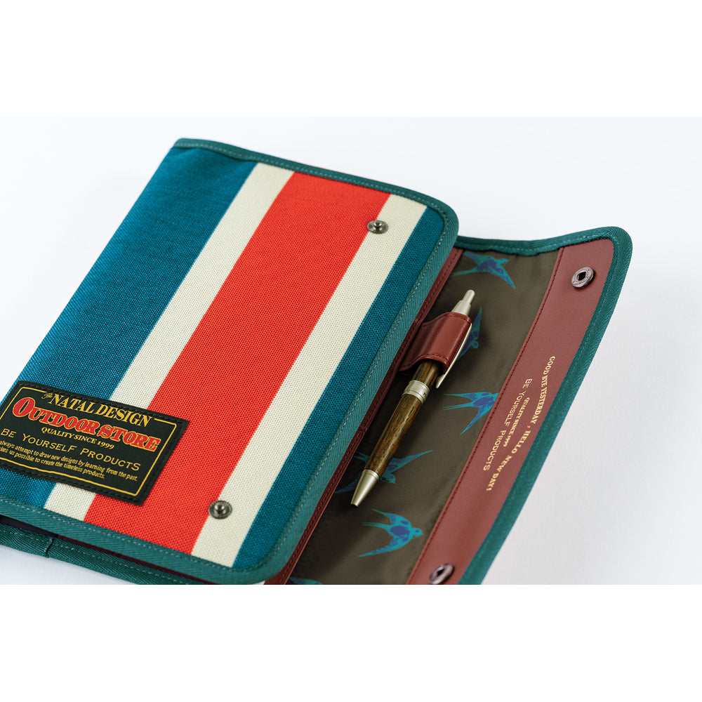 Hobonichi A5 Cousin Cover Only - Natal Design: Hello New Day! (Retro Stripe)
