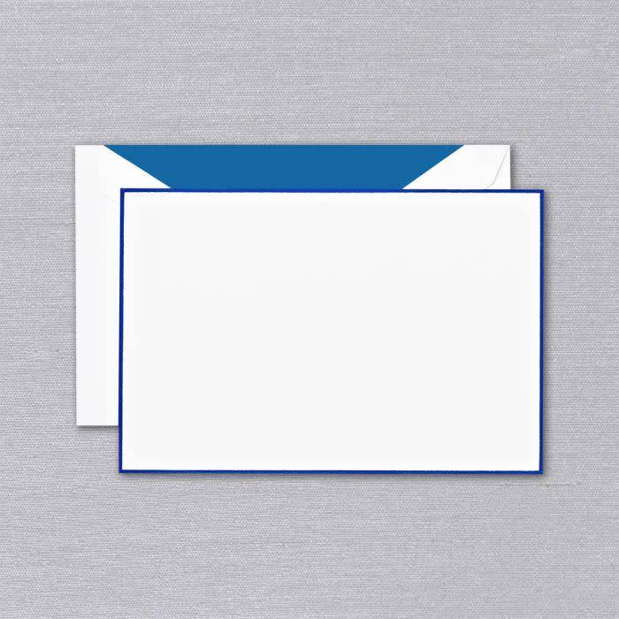 Crane Pearl White Regent Blue Bordered Card (10 ea) – Dromgoole's Fine ...