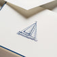 Crane Sailboat Note (10ea)