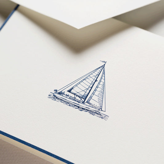 Crane Sailboat Note (10ea)