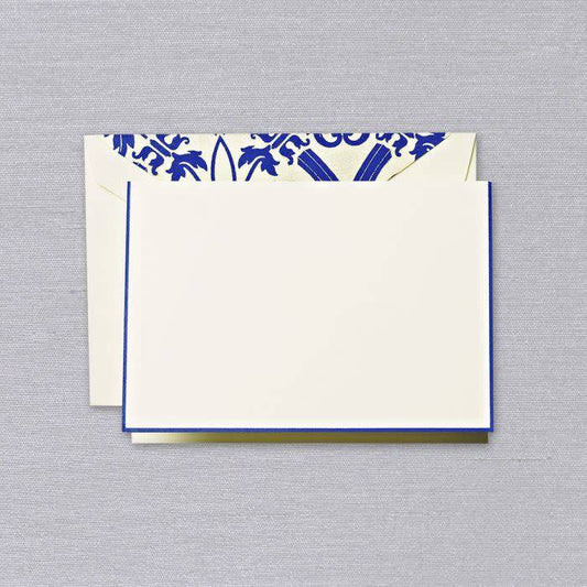 Crane Regent Blue Bordered Ecru Note (10 ea)