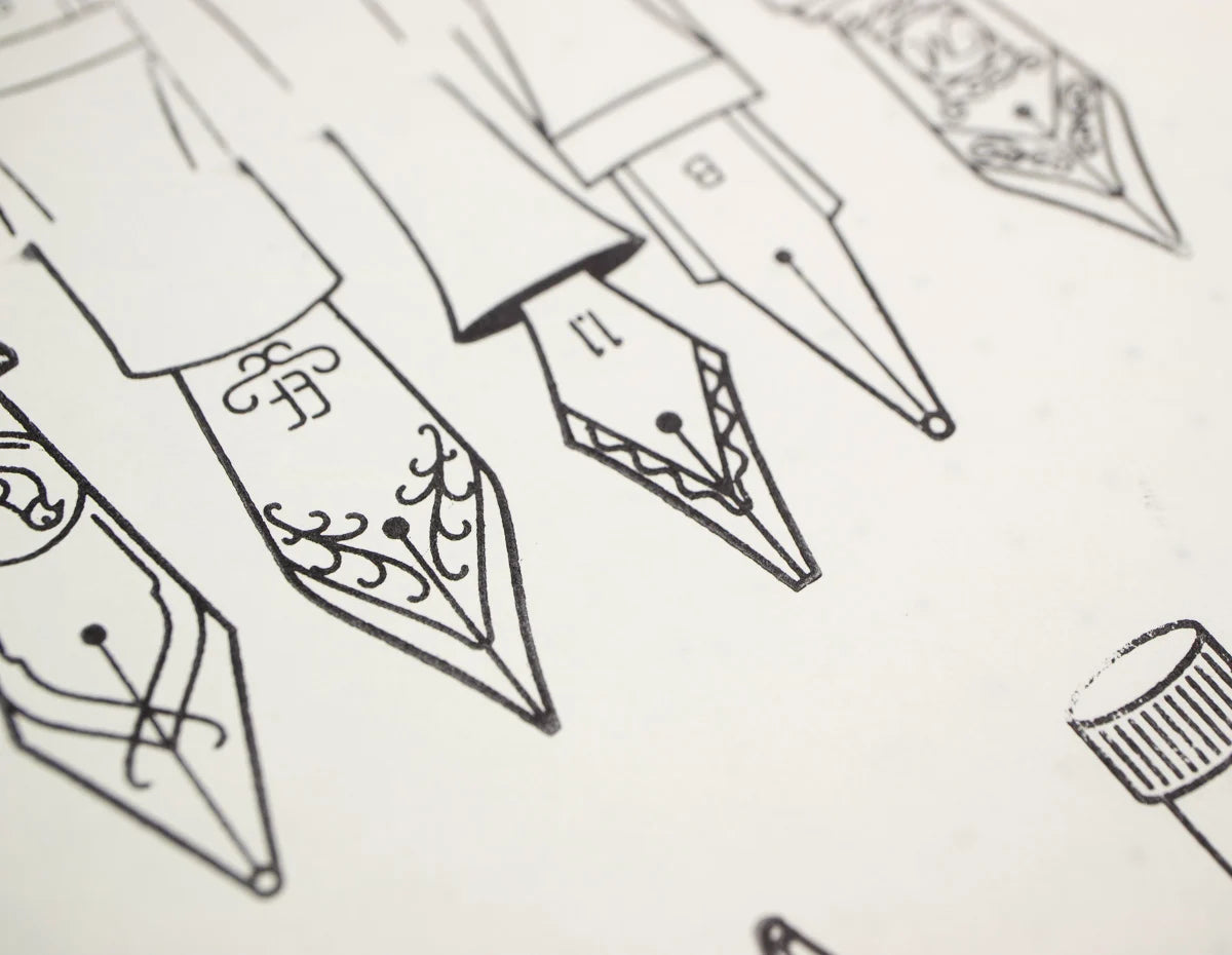 Well Appointed Desk Clear Stamp Set - Nibs & Ink (16 Stamp Designs)