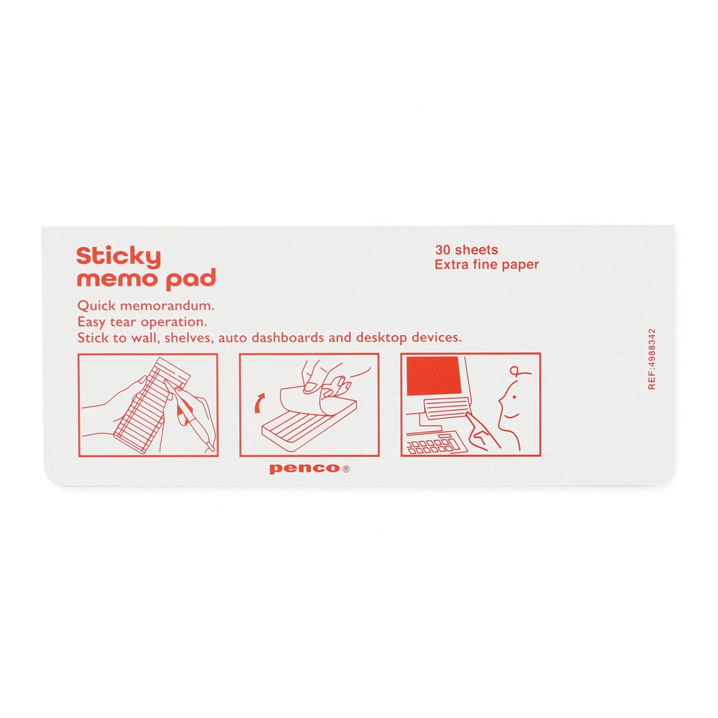 Hightide PENCO Sticky Memo Weekly Pad - Pink