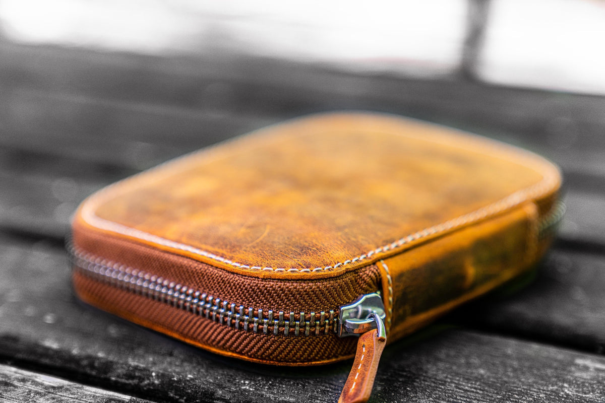 Galen Leather 14 Slot Collector Pen Case for Kaweco Pens - Crazy Horse Brown