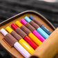 Galen Leather 14 Slot Collector Pen Case for Kaweco Pens - Crazy Horse Brown