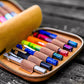 Galen Leather 14 Slot Collector Pen Case for Kaweco Pens - Crazy Horse Brown