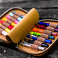 Galen Leather 14 Slot Collector Pen Case for Kaweco Pens - Crazy Horse Brown