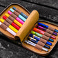 Galen Leather 14 Slot Collector Pen Case for Kaweco Pens - Crazy Horse Brown