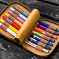 Galen Leather 14 Slot Collector Pen Case for Kaweco Pens - Crazy Horse Brown