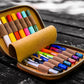 Galen Leather 14 Slot Collector Pen Case for Kaweco Pens - Crazy Horse Brown
