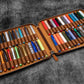 Galen Leather 60 Slot Collector Pen Case for Kaweco Pens - Crazy Horse Brown
