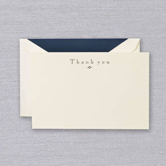 Crane Navy Thank You Card (10 ea)