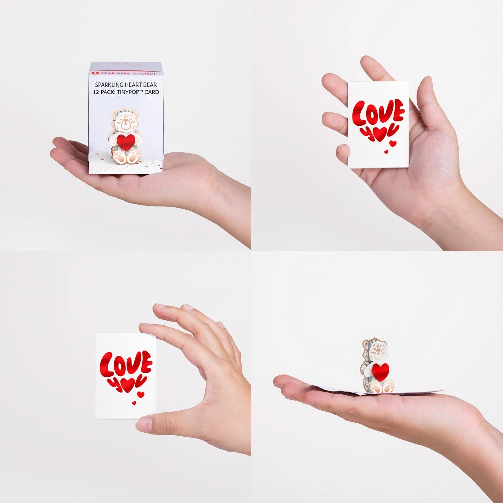 Lovepop Tiny Pop-Up Card - Sparking Heart Bear