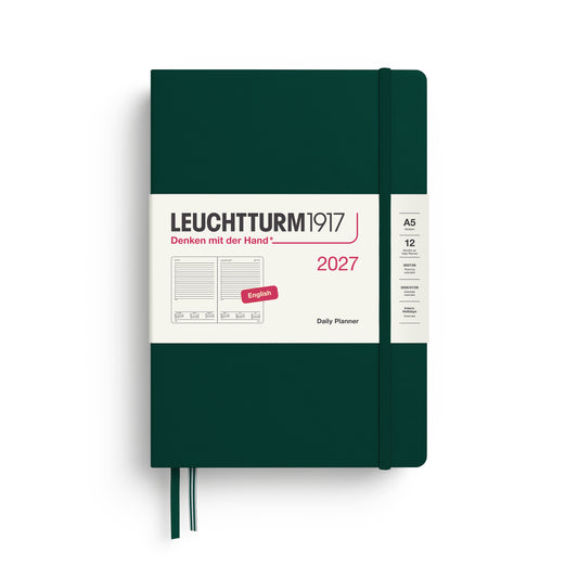 Leuchtturm1917 2027 A5 Medium Hardcover Daily Planner - Forest Green