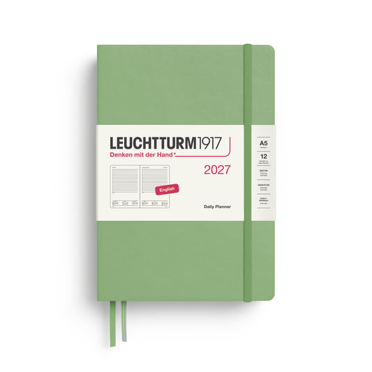 Leuchtturm1917 2027 A5 Medium Hardcover Daily Planner - Sage