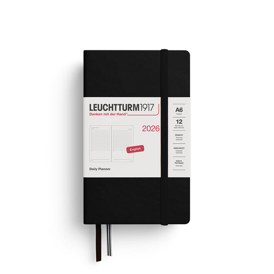 Leuchtturm1917 2026 Pocket A6 Hardcover Daily Planner - Black