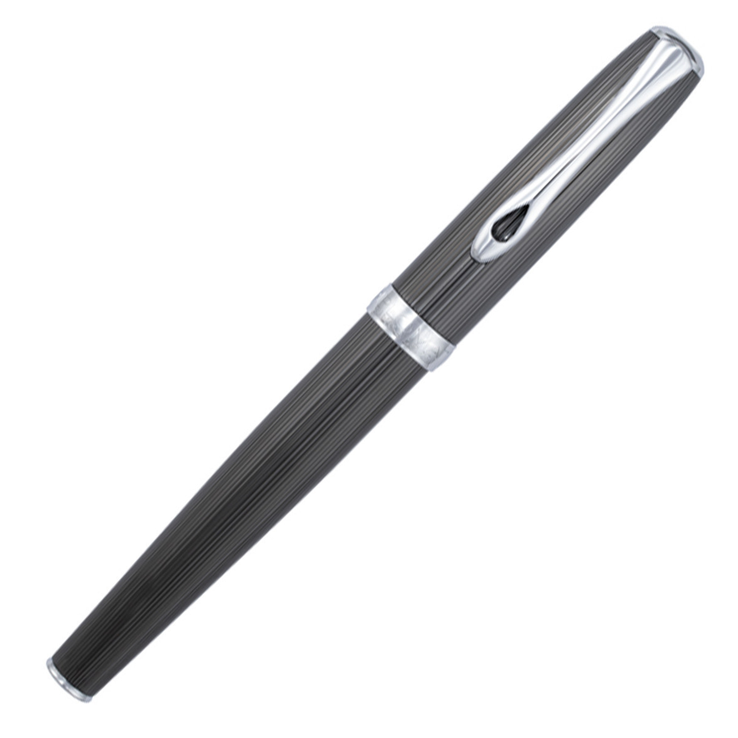 Diplomat Excellence A2 Fountain Pen - Guilloche Black with Chrome Trim