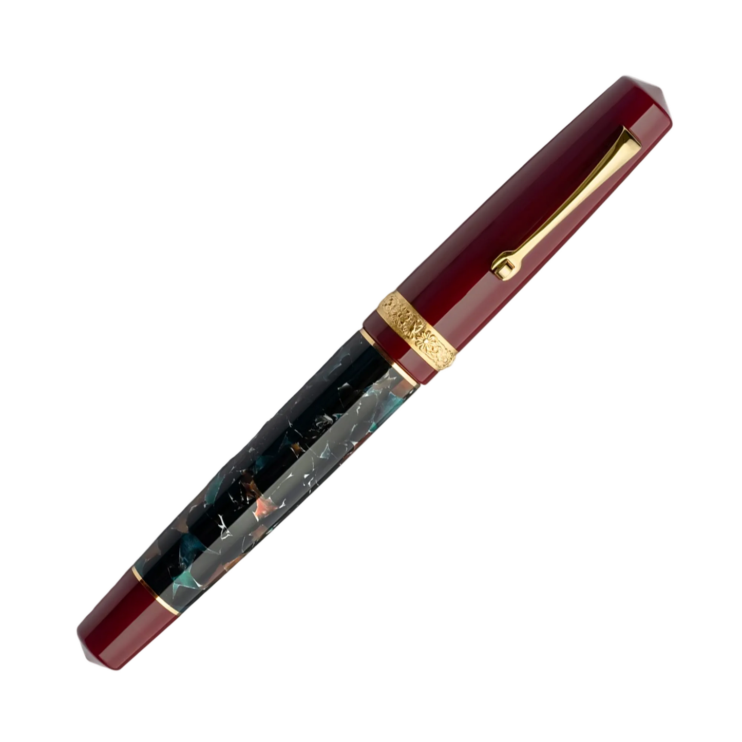 Leonardo Momento Zero Fountain Pen - DolceVita: Marmo Pompei with Gold Trim