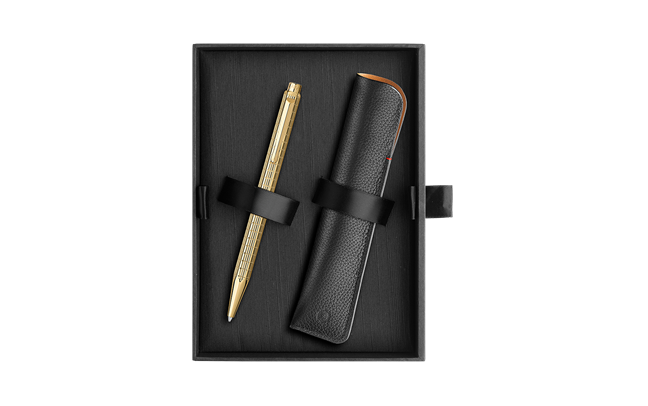 Caran d'Ache Ecridor Ballpoint - Lights Gilded (Includes Leather Pen Case)
