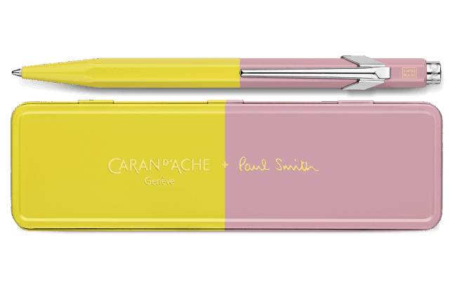 Caran d'Ache 849 Paul Smith Ballpoint - Chartreuse Yellow/Rose Pink (Special Edition)