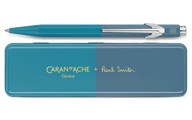 Caran d'Ache 849 Paul Smith Ballpoint - Cyan Blue/Steel Blue (Special Edition)