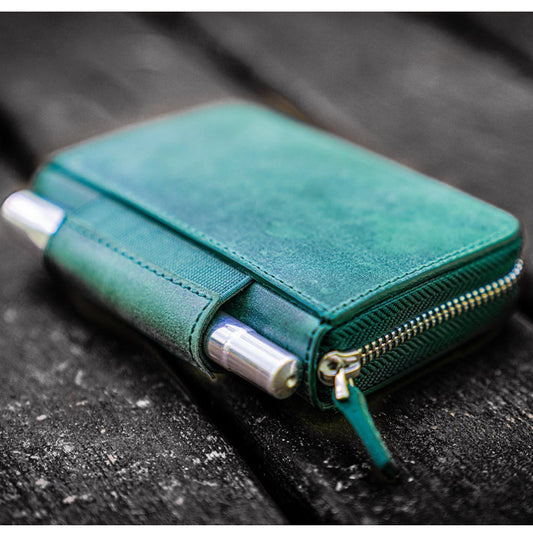 Galen Leather EDC Wallet - Crazy Horse Forest Green
